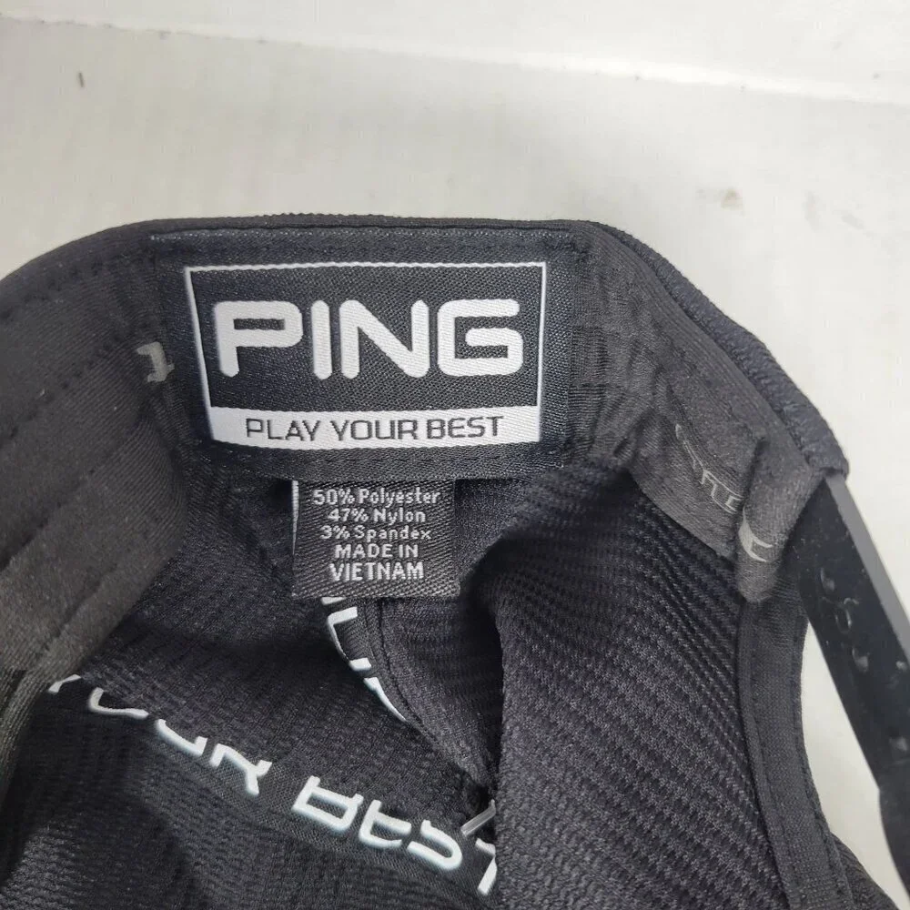 Ping Putter Black Unstructured Flexfit Tech One Ten Snapback Adjustable Golf Hat